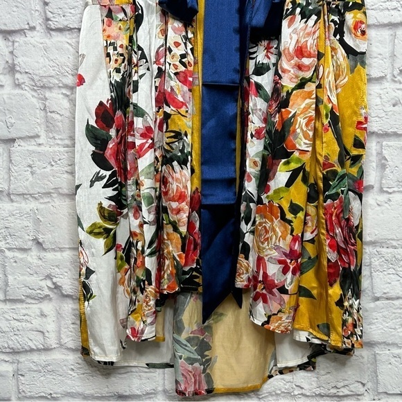 Katharine Kidd Lalita Yellow & Navy Flowy Floral Dress - Picture 10 of 16